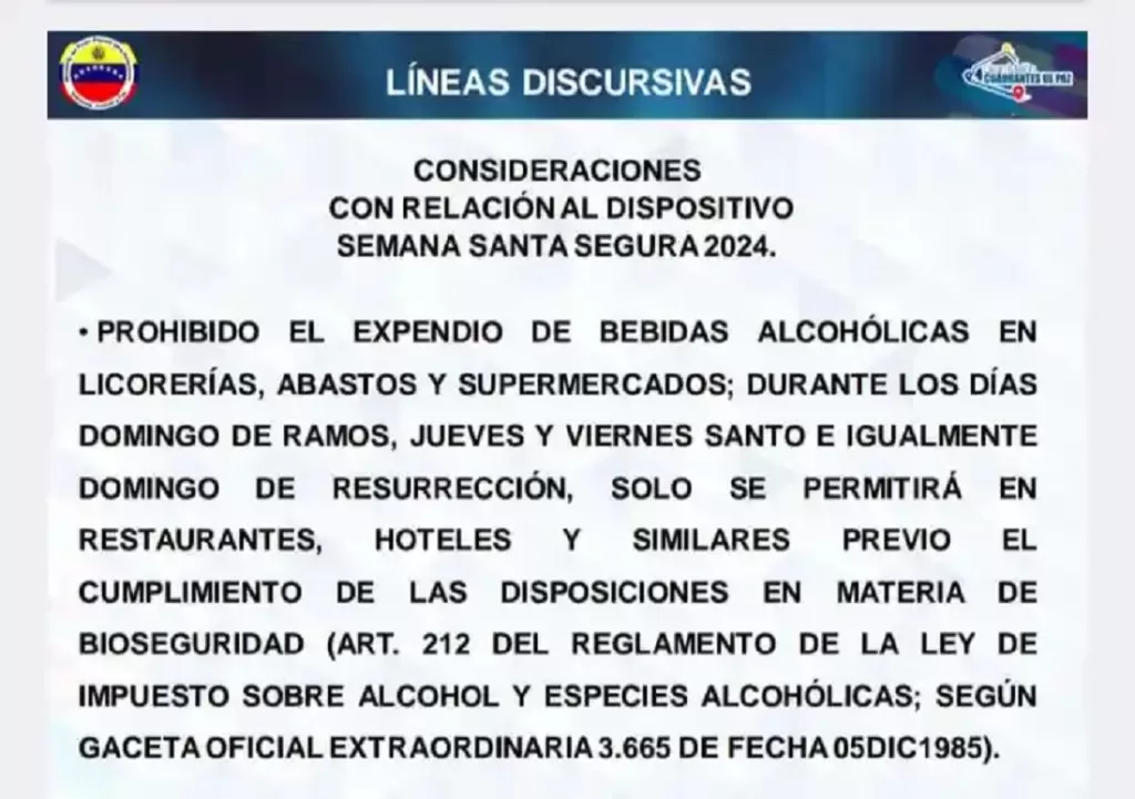 Ley Seca Semana Santa