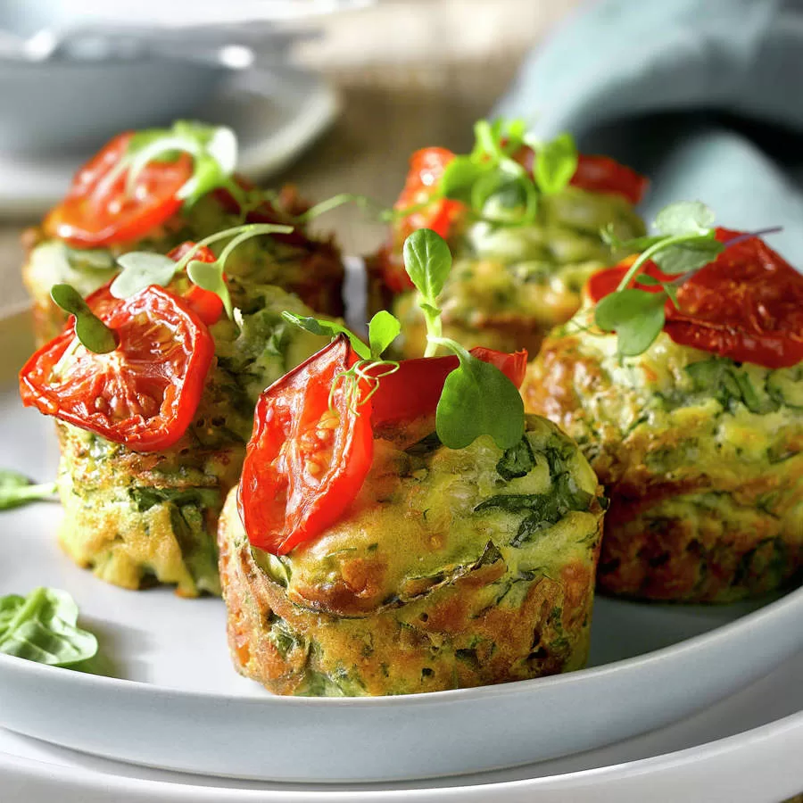 hacer ponquecitos salados espinacas