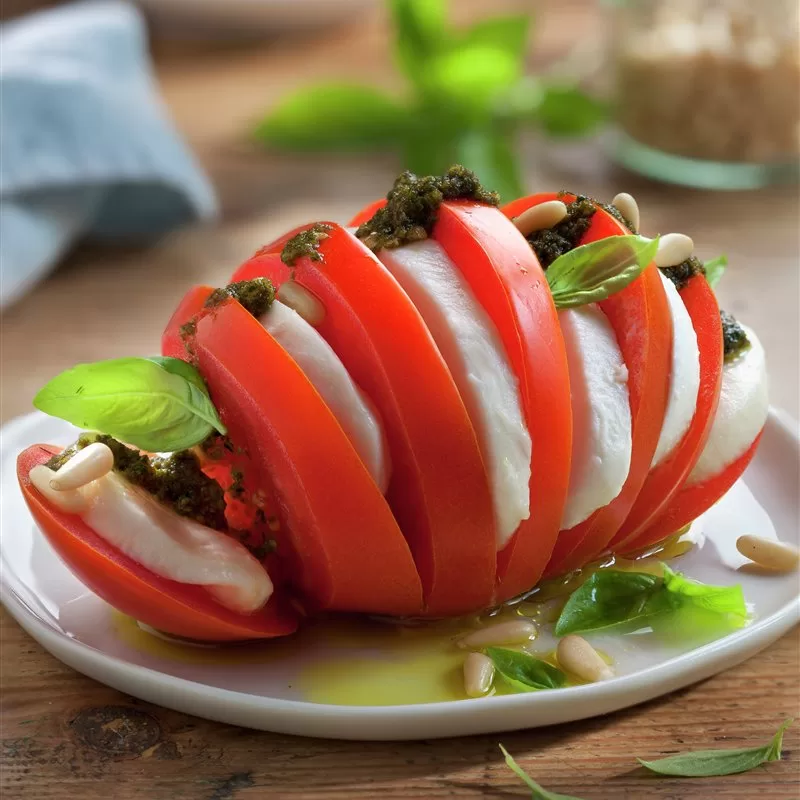 Tomates acordeón: mira esta forma original de servir una ensalada