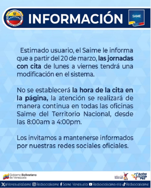 Saime cédula 
