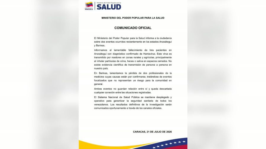 muertes por Hantavirus en Anzoátegui